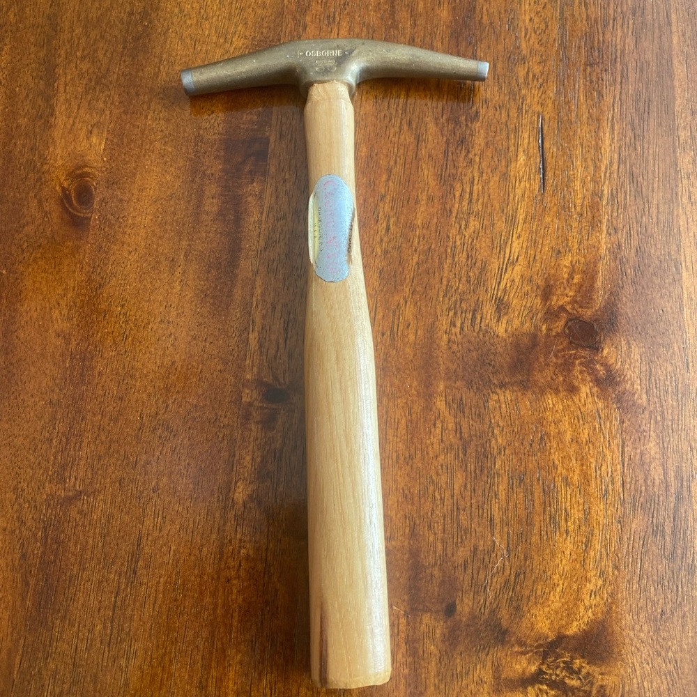Vintage Osborne No. 33 Brass and Magnetic Headed Upholstery Hammer